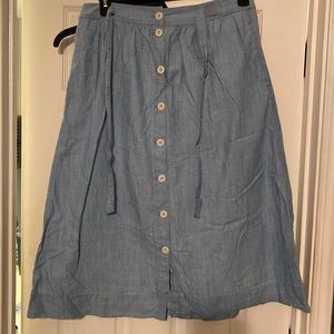 Linen denim skirt